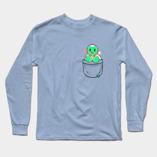 Pocket Cute Turtle Long Sleeve T-Shirt